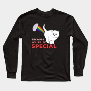 Because You're So Special - Funny Cat Fart Rainbow Long Sleeve T-Shirt